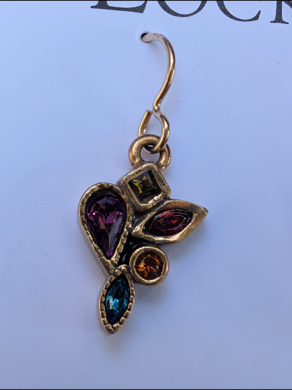 Patricia Locke, Calla Lily earrings EF0589, 2002 Multicolor Gem Drop Earrings - Picture 3 of 6